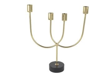 Gold Siyah 4 Kollu Şamdan 28x8x34cm