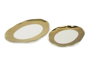 Shiny Gold 2li Oval Tabak 24x32cm 28x38cm