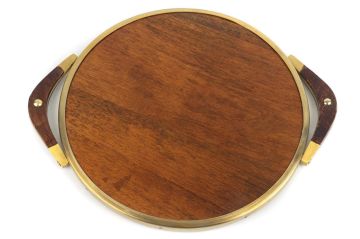 Gold Ahşap Sunum Tepsisi 30x37x2cm