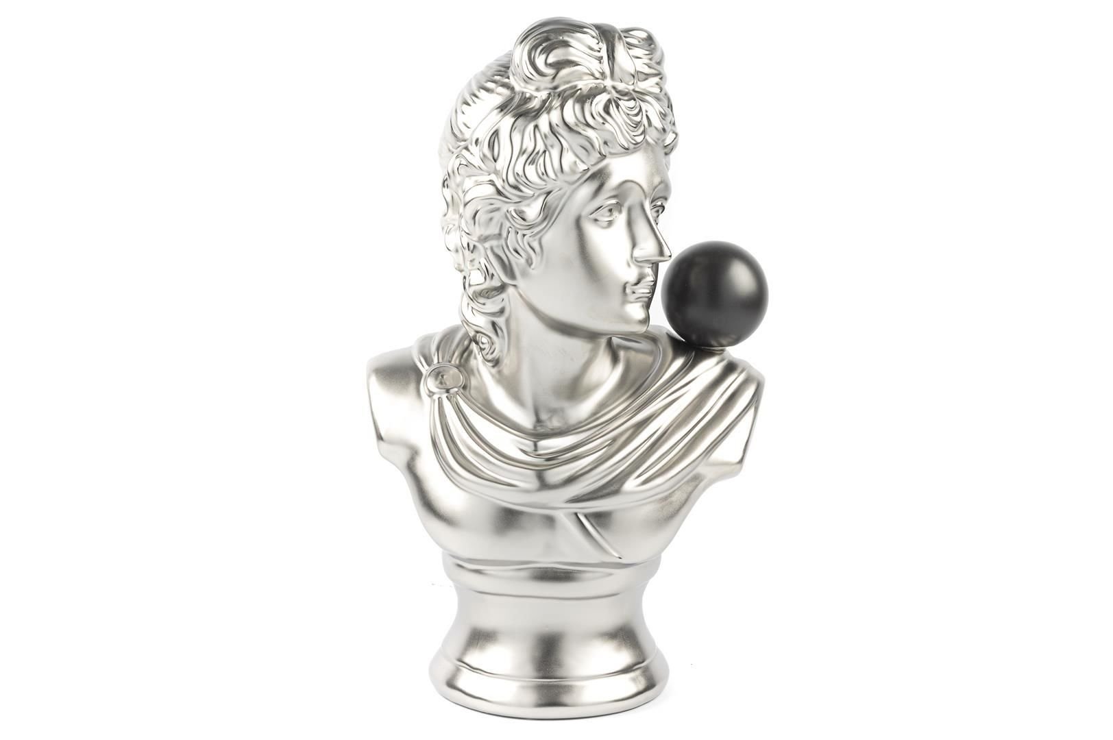 Gümüş Siyah Büst Seramik Obje 26x17x45cm