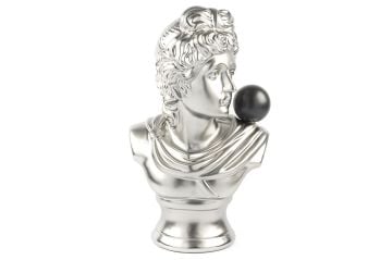 Gümüş Siyah Büst Seramik Obje 26x17x45cm