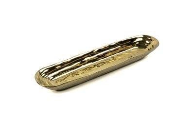 Shiny Gold Oval Kraker Tabak 8x34cm