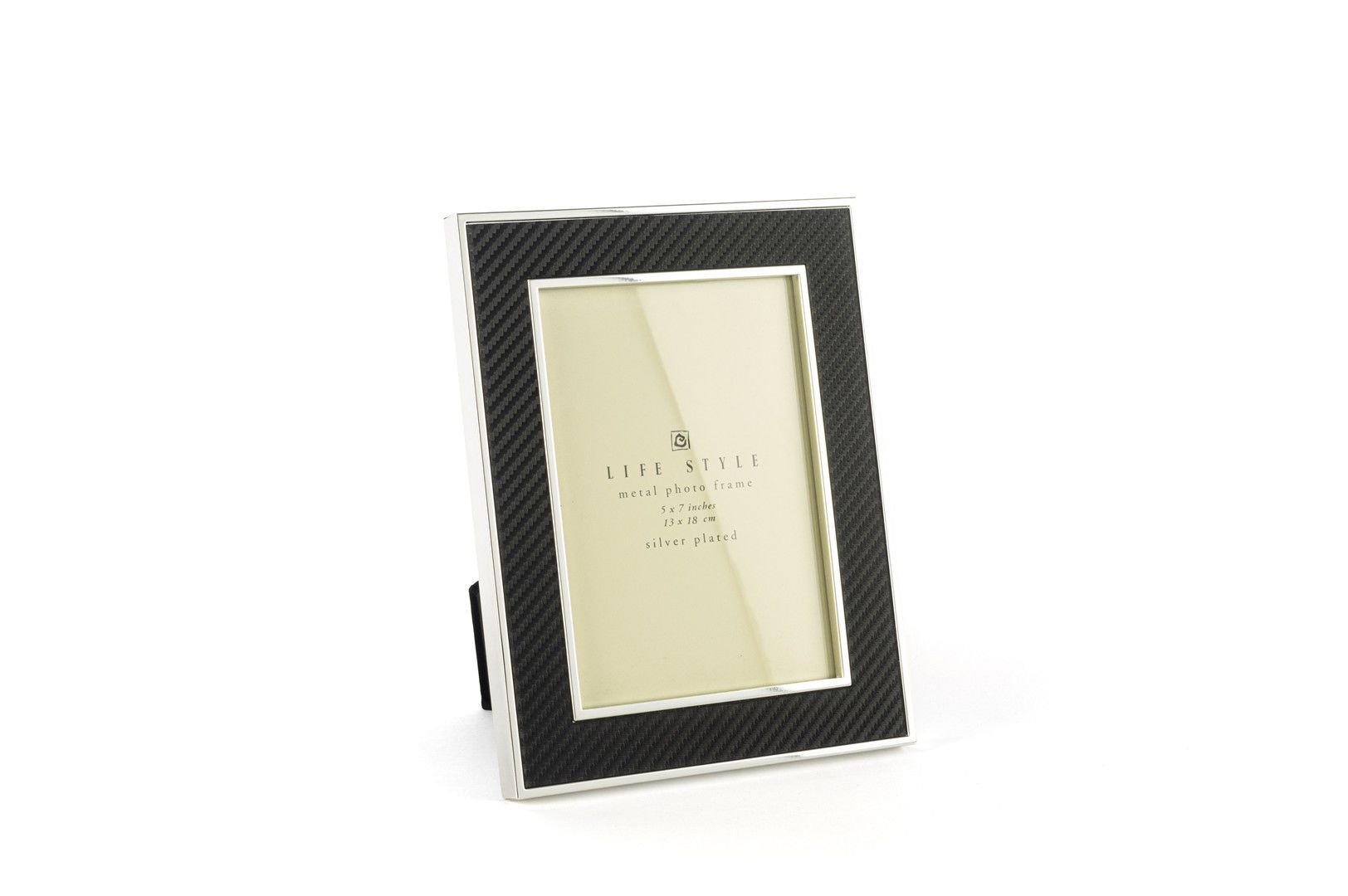 Silver Kenarlı Siyah Kumaş Çerçeve 13x18cm