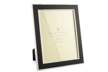 Silver Kenarlı Siyah Kumaş Çerçeve 20x25cm