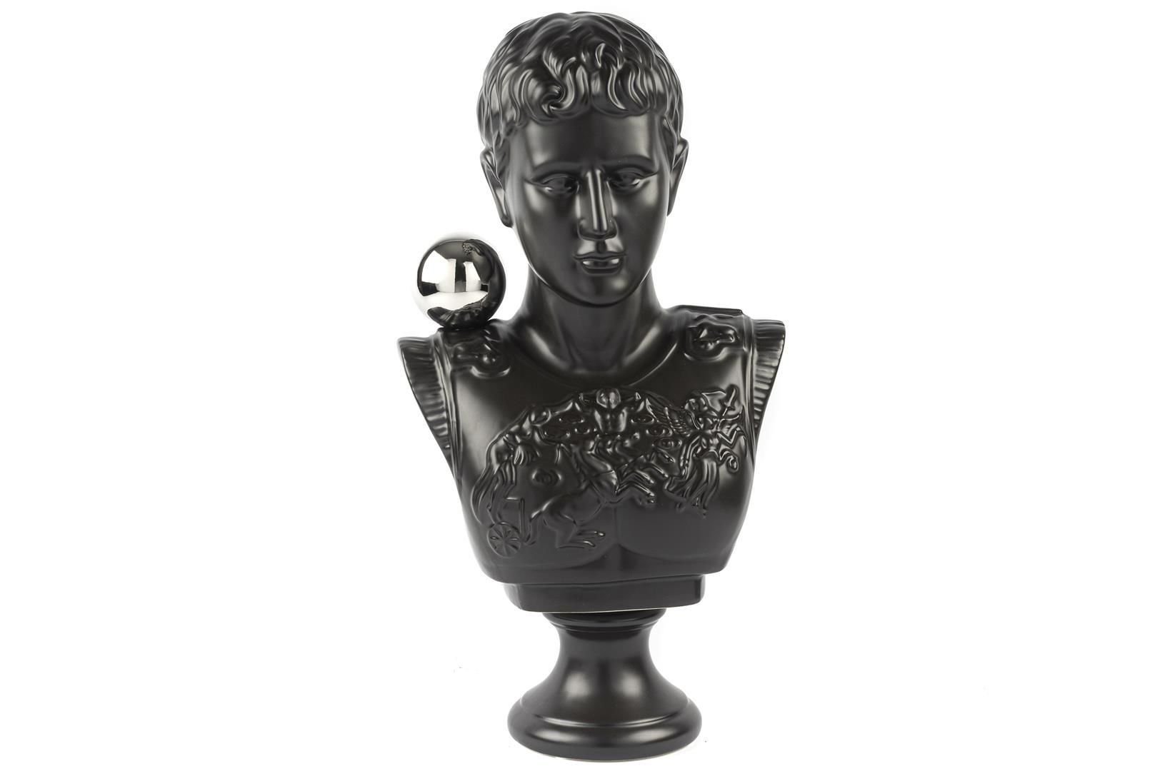 Siyah Gümüş Büst Seramik Obje 28x17x52cm
