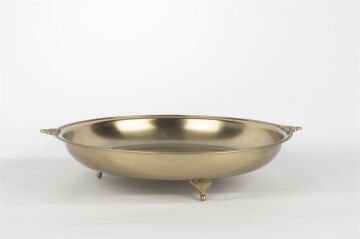 Pirinç İşlemeli YuvarlakTepsi 35x7cm