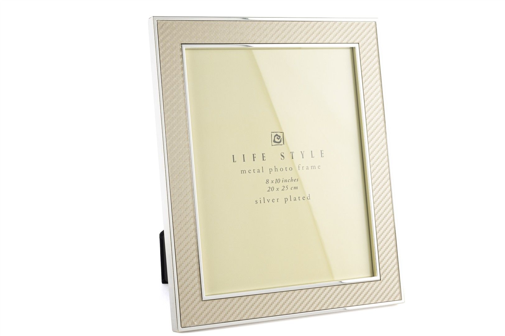 Silver Kenarlı Krem Kumaş Çerçeve 20x25cm