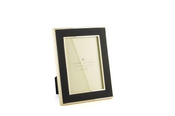 Gold Kenarlı Siyah Kumaş Çerçeve 13x18cm