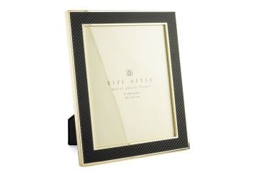 Gold Kenarlı Siyah Kumaş Çerçeve 20x25cm
