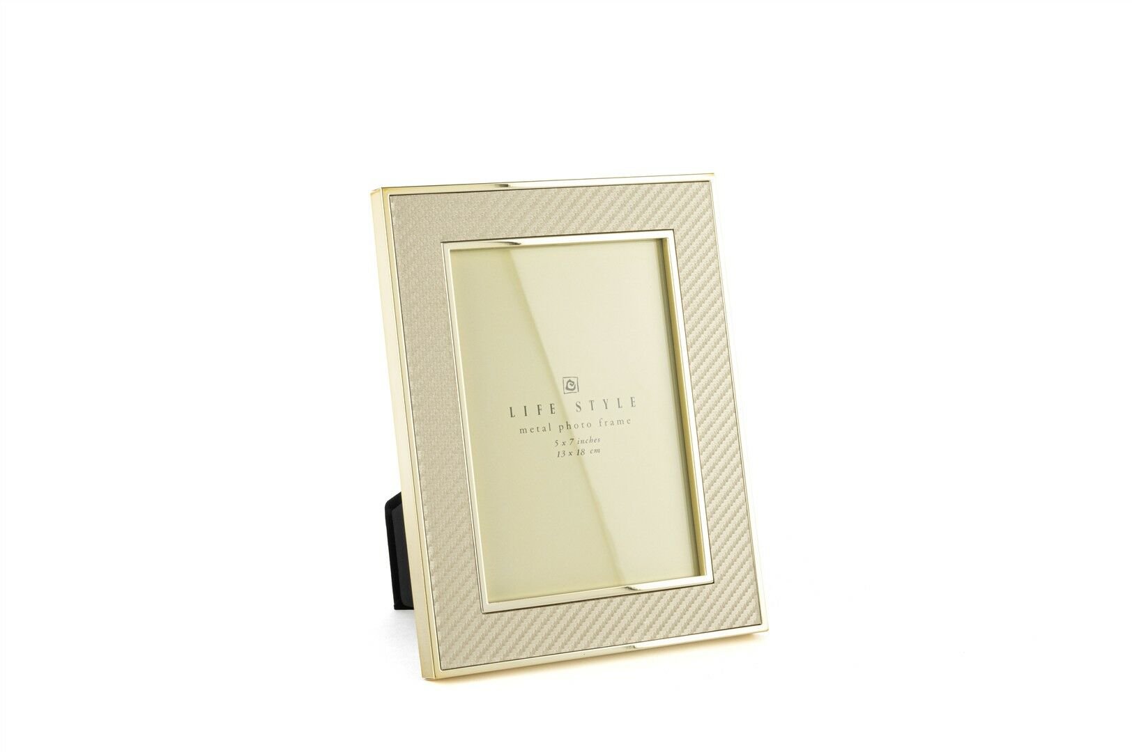 Gold Kenarlı Krem Kumaş Çerçeve 13x18cm