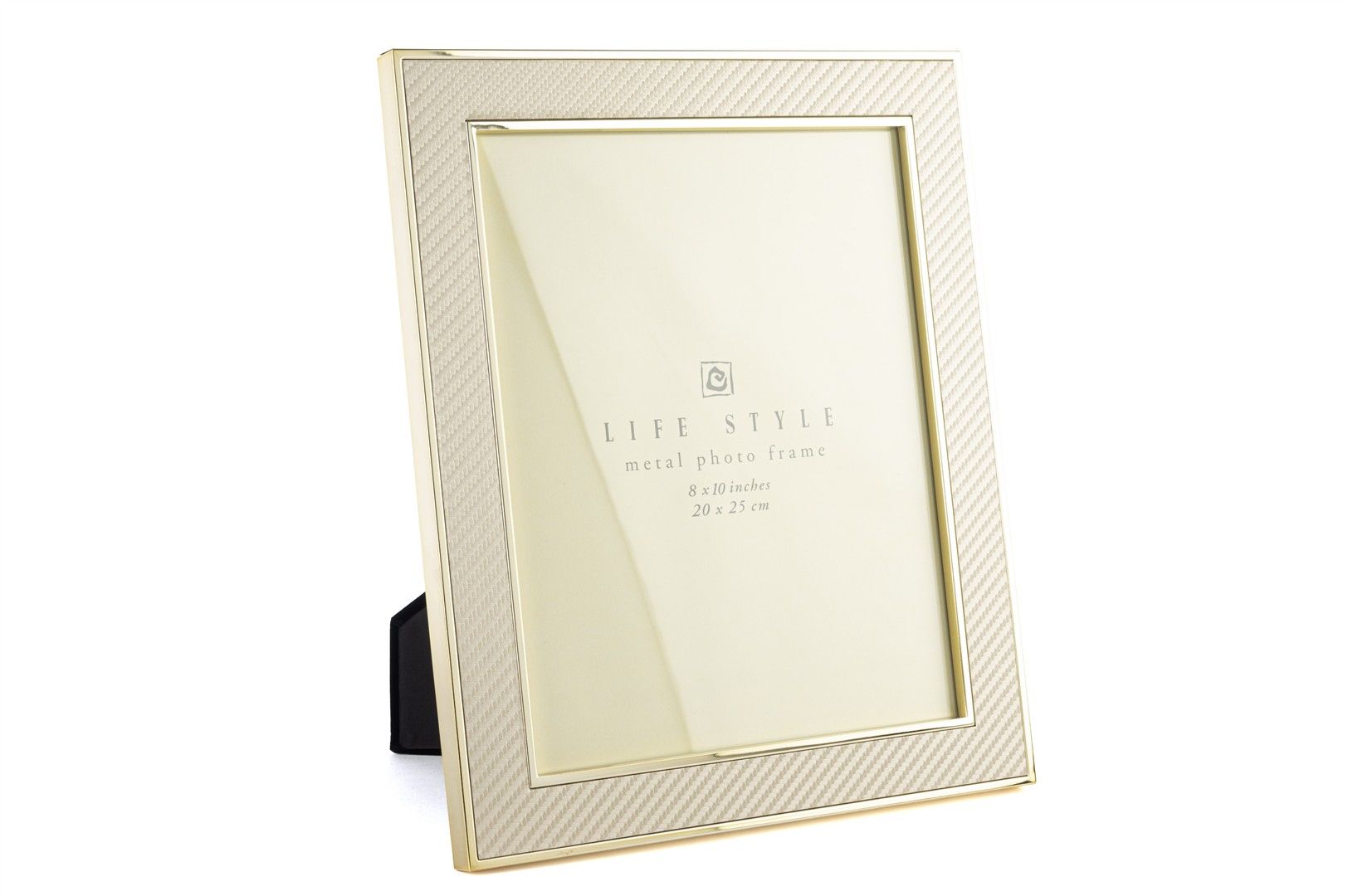 Gold Kenarlı Krem Kumaş Çerçeve 20x25cm