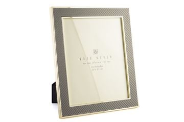 Gold Kenarlı Gri Kumaş Çerçeve 20x25cm