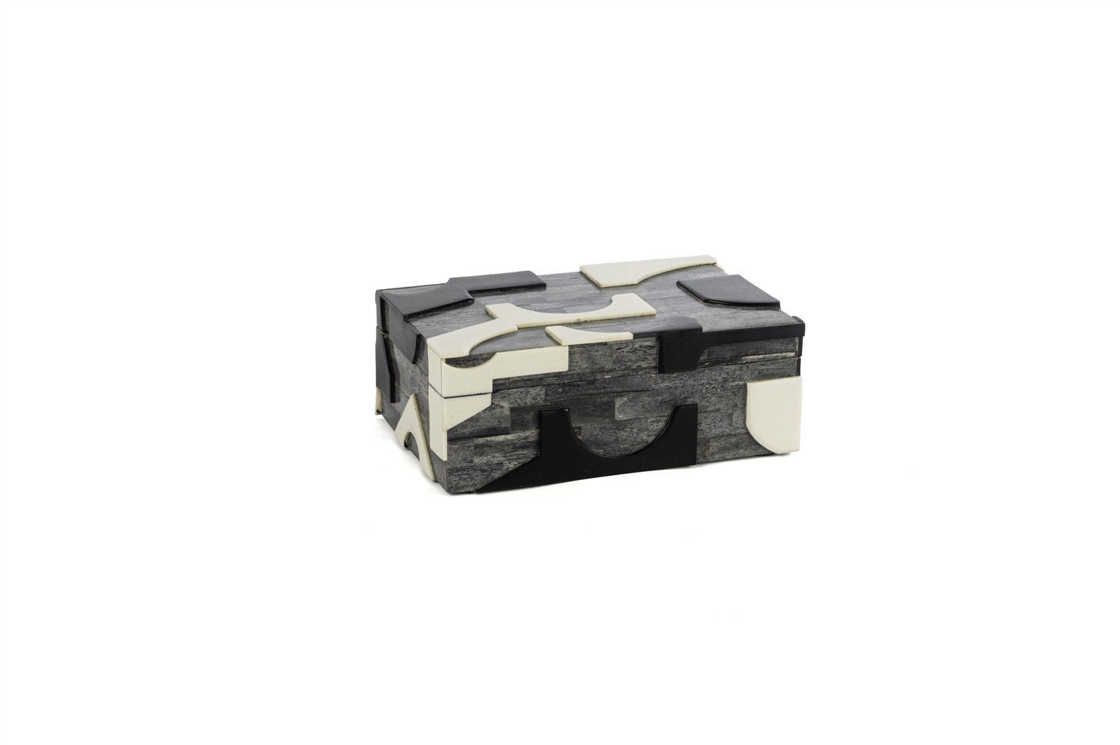 Füme Beyaz Desenli Dek Kutu 21x13x8cm