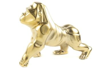 Gold Goril Seramik Obje 39x16x31cm
