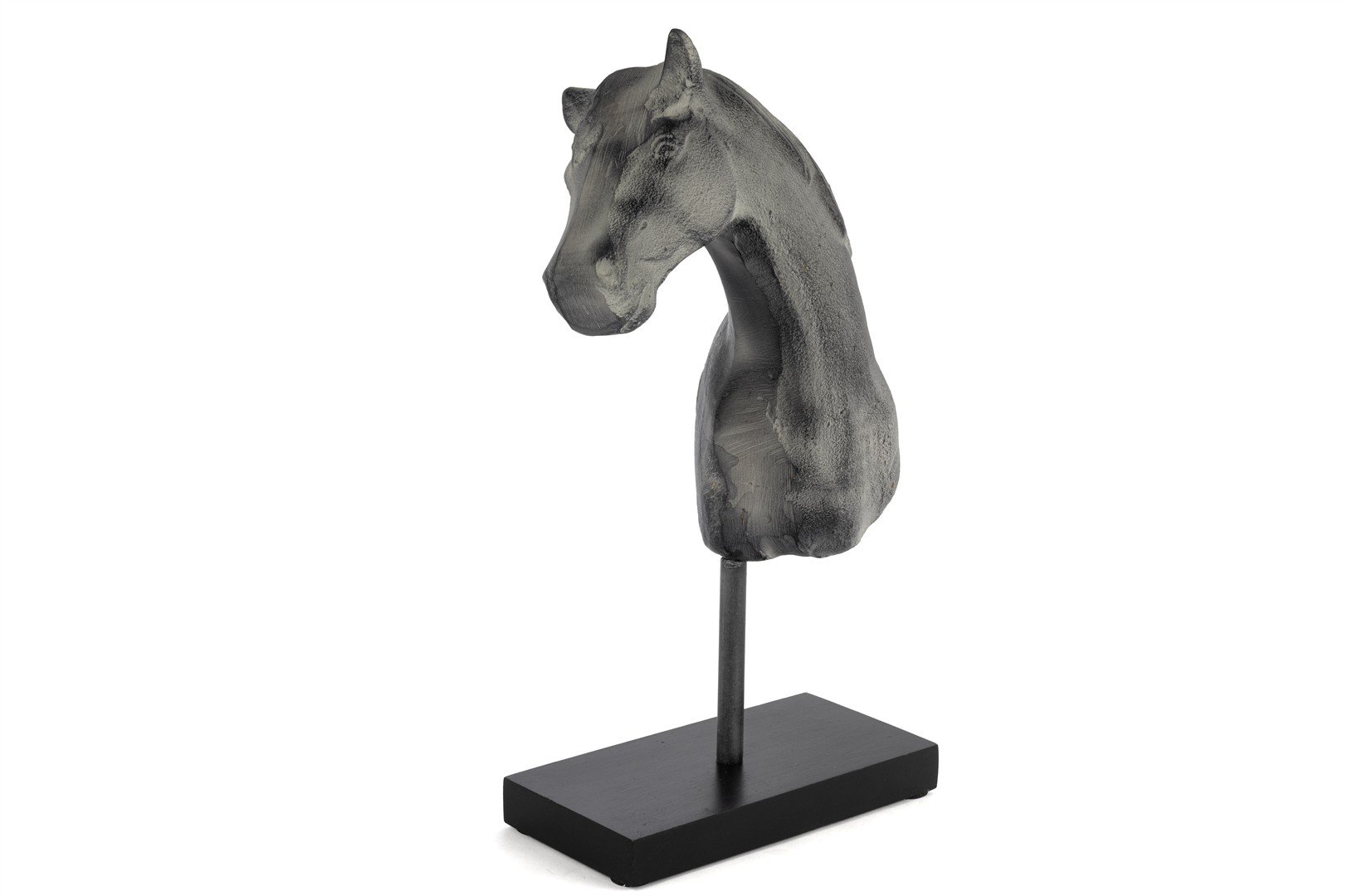 Mermer Ayaklı Füme At Kafası Obje 39x23cm