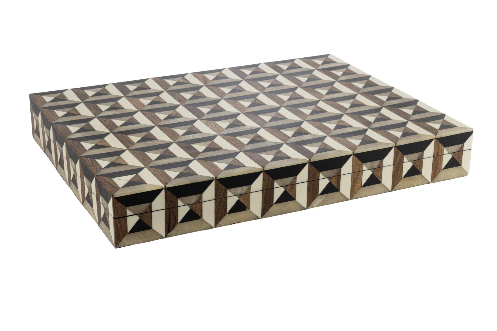 Kahve Siyah Damalı Dek Kutu 41x31x6cm