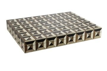 Kahve Siyah Damalı Dek Kutu 41x31x6cm