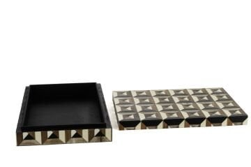 Kahve Siyah Damalı Dek Kutu 31x21x6cm