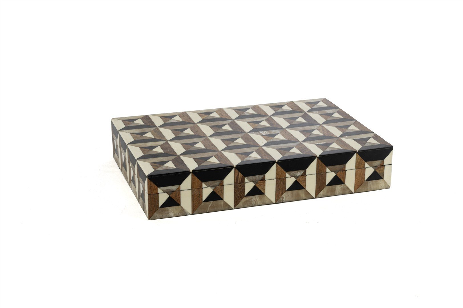 Kahve Siyah Damalı Dek Kutu 31x21x6cm