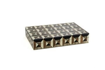 Kahve Siyah Damalı Dek Kutu 31x21x6cm