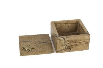 Krem Mermer Gold Örümcek Figürlü Dekoratif Kutu 13x8cm