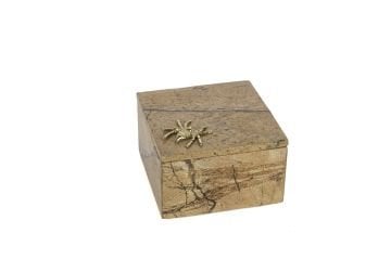 Krem Mermer Gold Örümcek Figürlü Dekoratif Kutu 13x8cm
