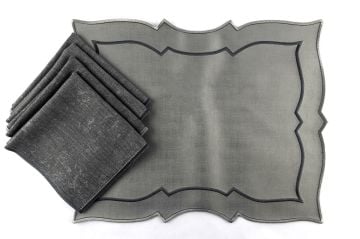 Kate 4 Gri Amerikan Servis 4 Gri Peçete