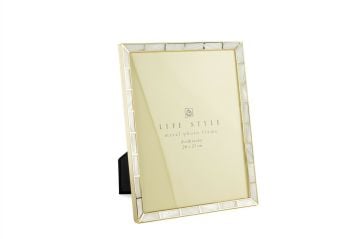 Gold Metal Kenarlı Sedefli Çerçeve 20x25cm