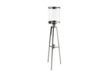 Silver 3 Ayaklı Metal Cam Mumluk 23x89cm