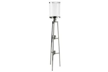 Silver 3 Ayaklı Metal Cam Mumluk 21x103cm