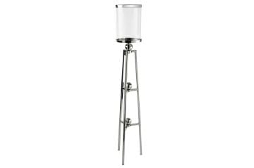 Silver 3 Ayaklı Metal Cam Mumluk 21x103cm