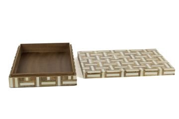 Ahşap Beyaz Dek Kutu 31x21x6cm