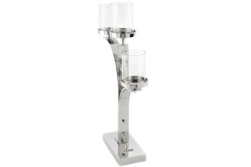 Silver 3 Kollu Metal Cam Mumluk 38x10x55cm