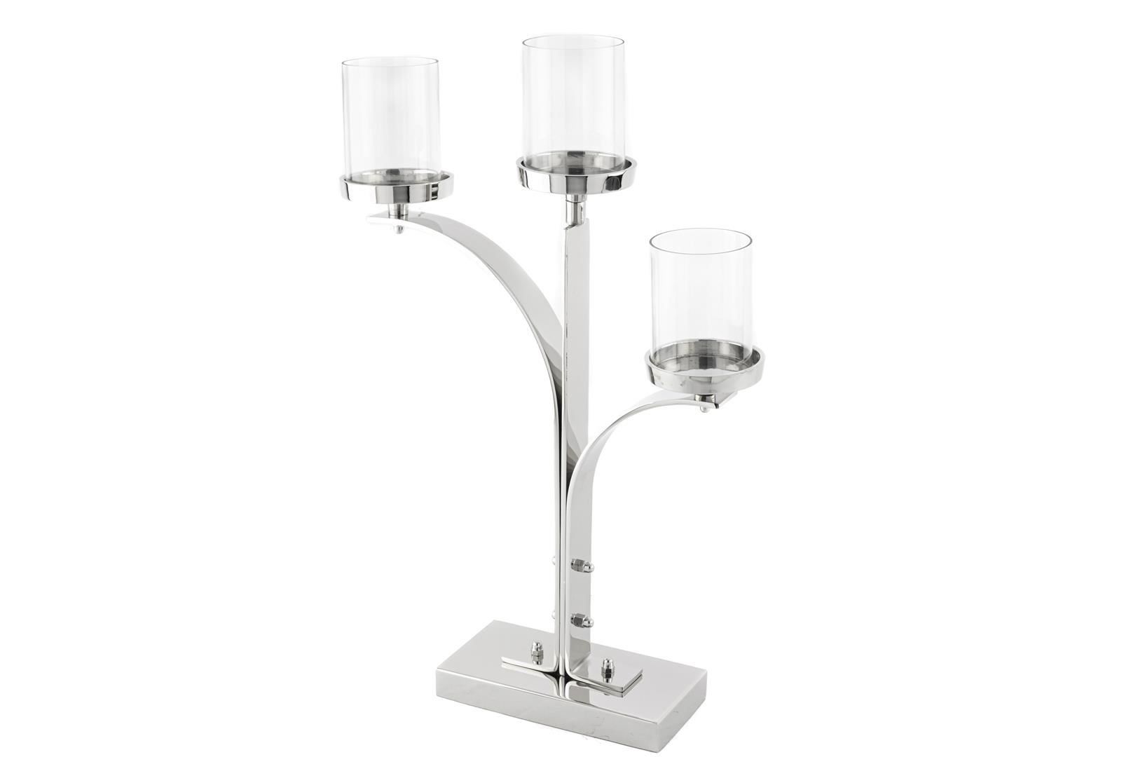 Silver 3 Kollu Metal Cam Mumluk 38x10x55cm