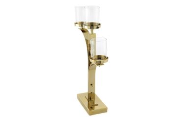 Gold 3 Kollu Metal Cam Mumluk 38x10x55cm.