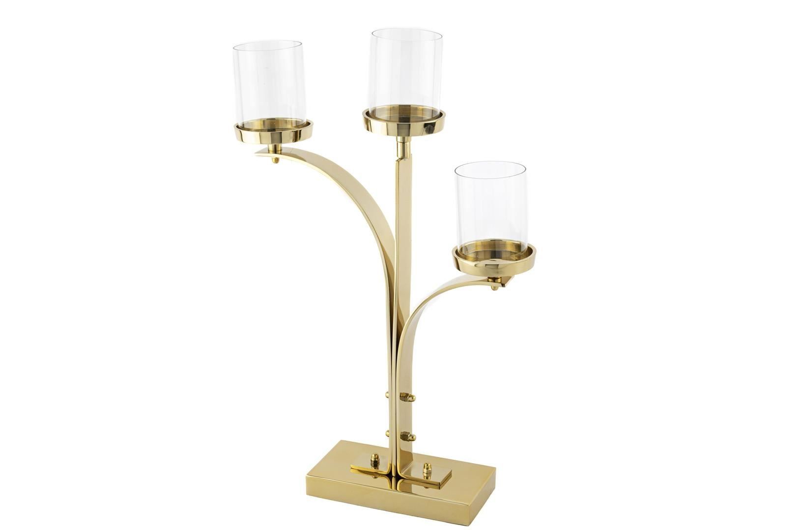 Gold 3 Kollu Metal Cam Mumluk 38x10x55cm.