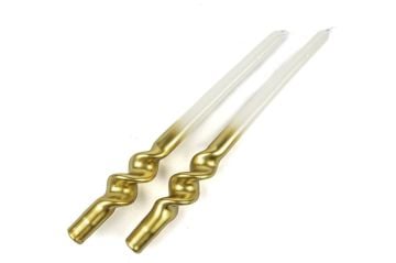 Gold Beyaz 2li Mum 30cm