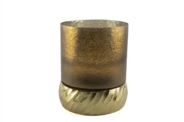 Bronz Gold Alüminyum Dekoratif Mumluk 26x33cm