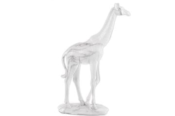 Mermerli Beyaz Zürafa Resin Obje 25x10x41cm