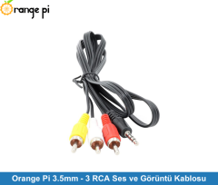 3.5mm - 3 RCA Ses ve Görüntü Kablosu