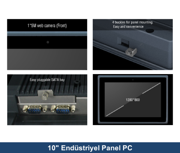 ALAD-A1001T Intel Baytrail Celeron J1900 4GB 120GB SSD Freedos 10.1'' All In One Endüstriyel Panel PC