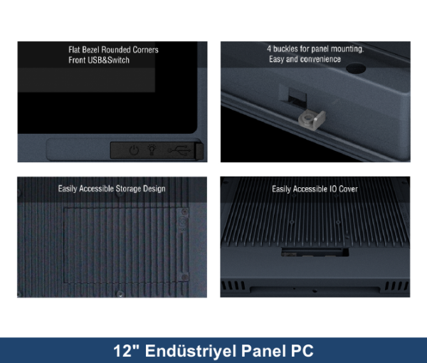 ALAD-K1220T Intel Celeron 3855U 4GB 120GB SSD Freedos 12.1'' All In One Endüstriyel Panel PC