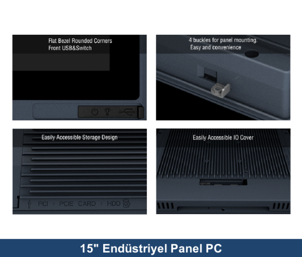 ALAD-K1520T Intel Celeron 3855U 4GB 120GB SSD Freedos 15'' All In One Endüstriyel Panel PC