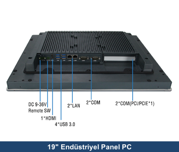 ALAD-K1920T Intel Celeron 3855U 4GB 120GB SSD Freedos 19'' All In One Endüstriyel Panel PC