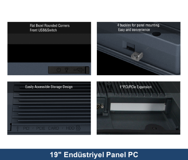 ALAD-K1920T Intel Celeron 3855U 4GB 120GB SSD Freedos 19'' All In One Endüstriyel Panel PC