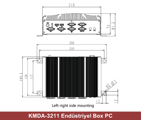 KMDA-3211 Intel Core i7-6500U 4GB 120GB SSD Freedos Endüstriyel Mini PC