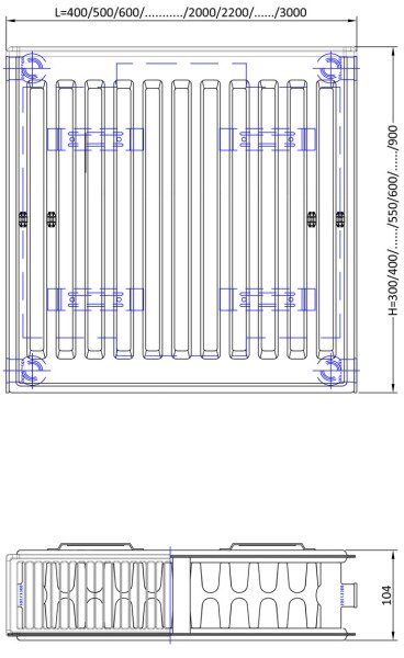 Eca Panel Radyatör Tip 22 Pkkp 600x1100