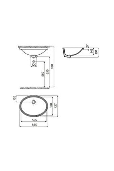 Creavit 37x51 Tezgah Altı Oval Lavabo TP216