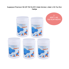Superpool Premium %56 Granül Toz Klor 1 KG 5 Adet