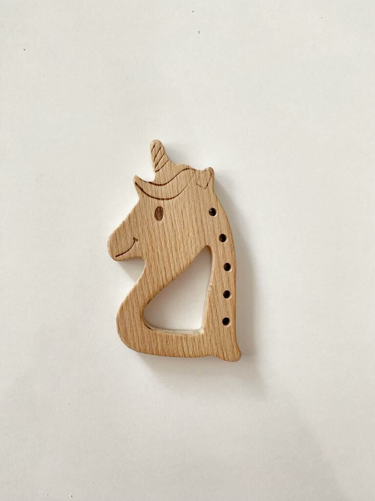 Örgülük Unicorn Diş Kaşıyıcı (Kayın Ağacı)